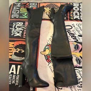 Brand New Stuart Weitzman Ariana 100 Thigh-High Leather City Black Boots